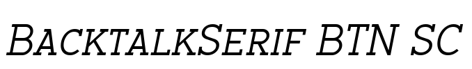 BacktalkSerif BTN SC Font Image