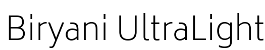 Biryani UltraLight Font Image