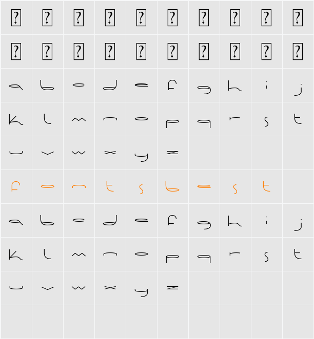 Astralica Character Map