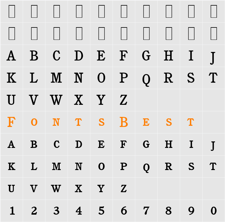 C851-Roman-Smc Character Map