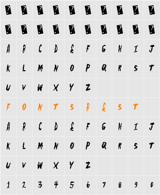 FleshShop Character Map