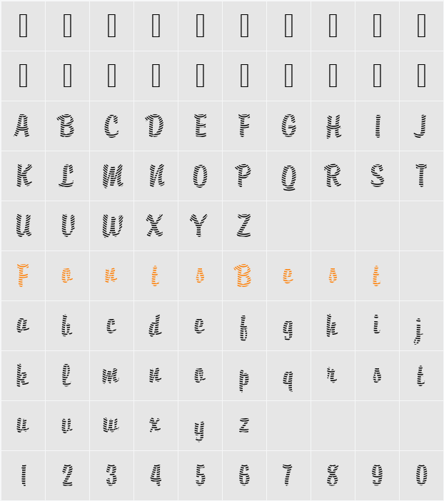 DTCBrodyM06 Character Map