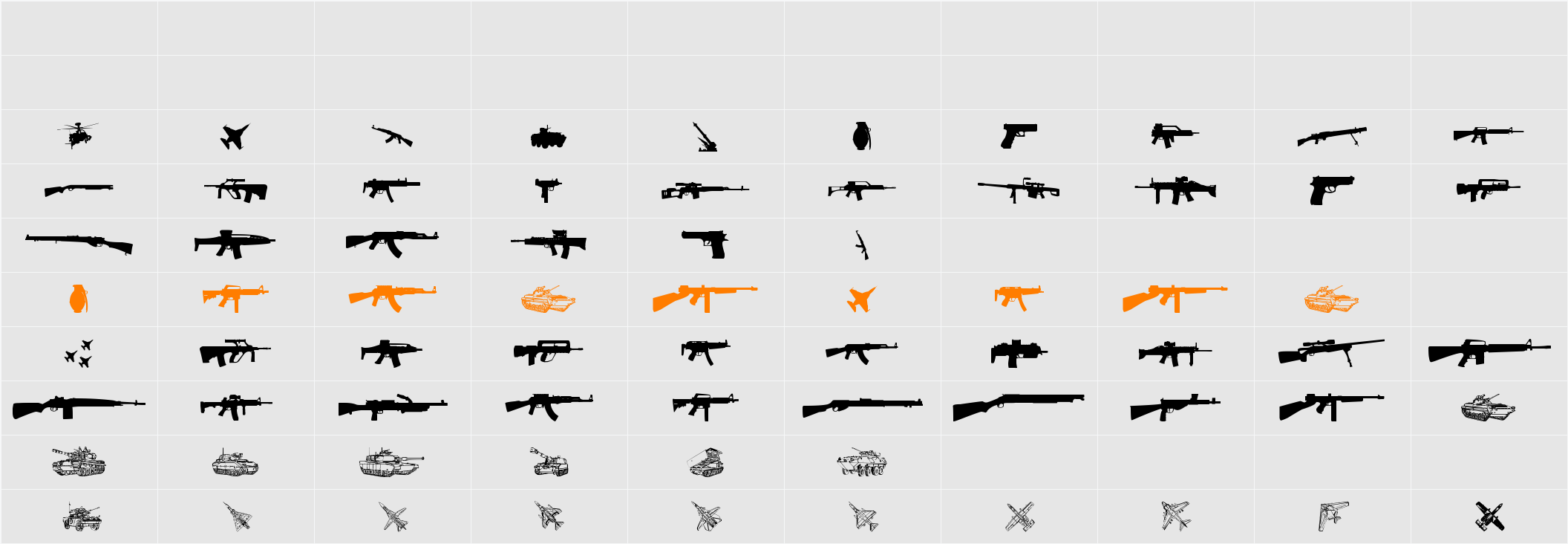 Army weapons tfb Character Map