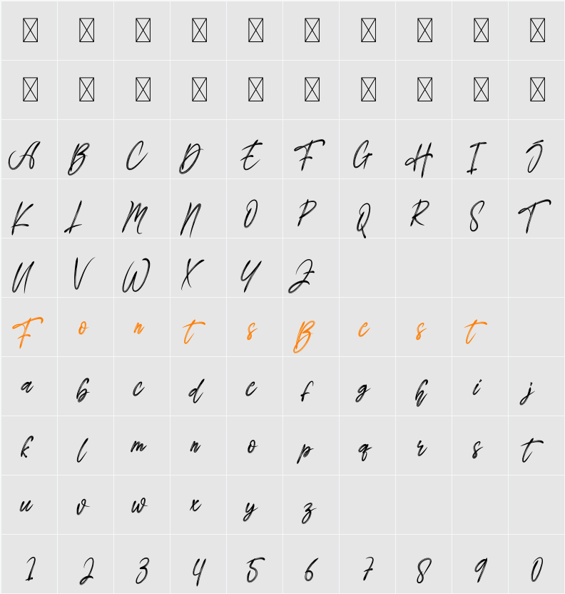 Black Light Character Map