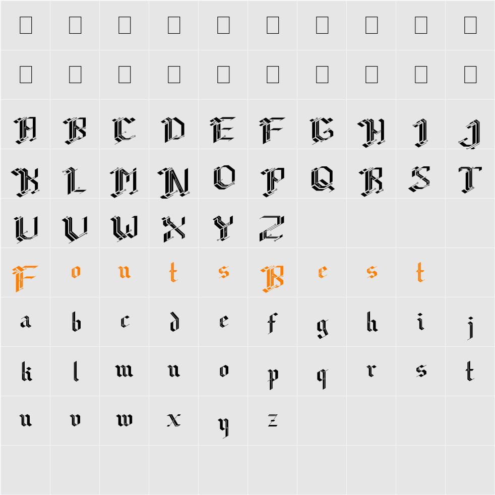 CiberGotica Character Map