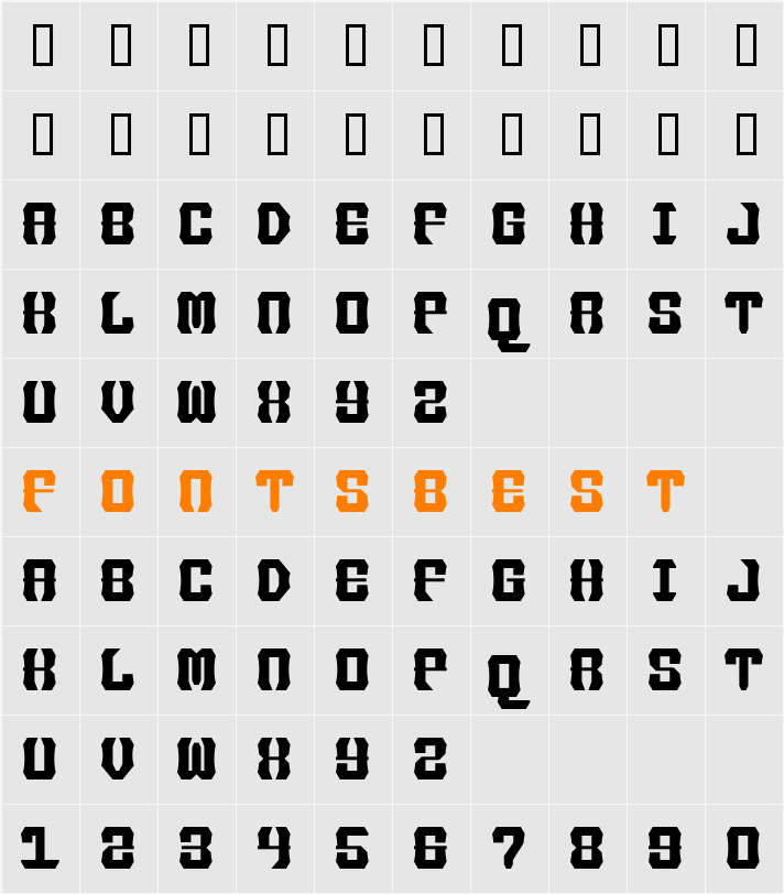 IronForgePhont Character Map