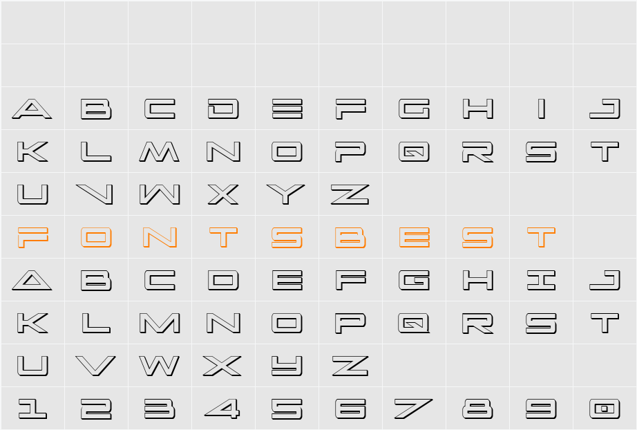 Capella 3D Condensed Character Map