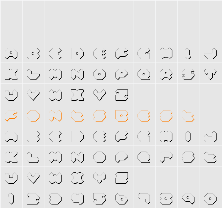 Feldercarb Shadow Character Map