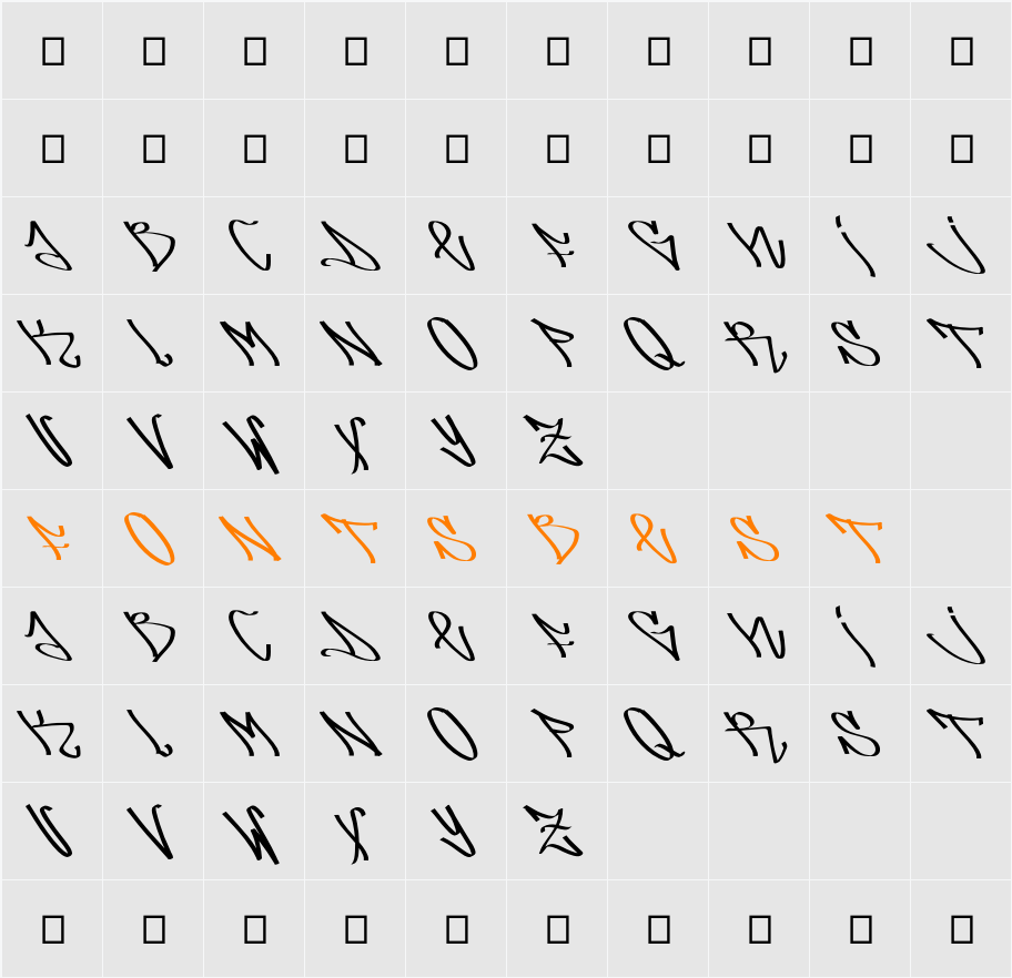 arsone Character Map