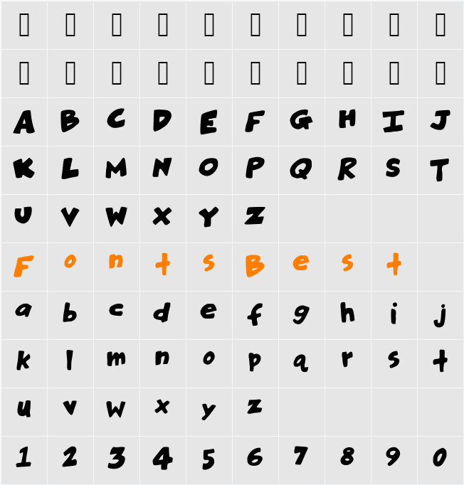 HankinsteinBOLD Character Map