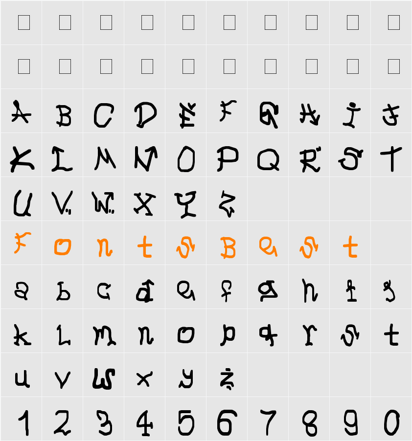 GMAFF Shit Character Map