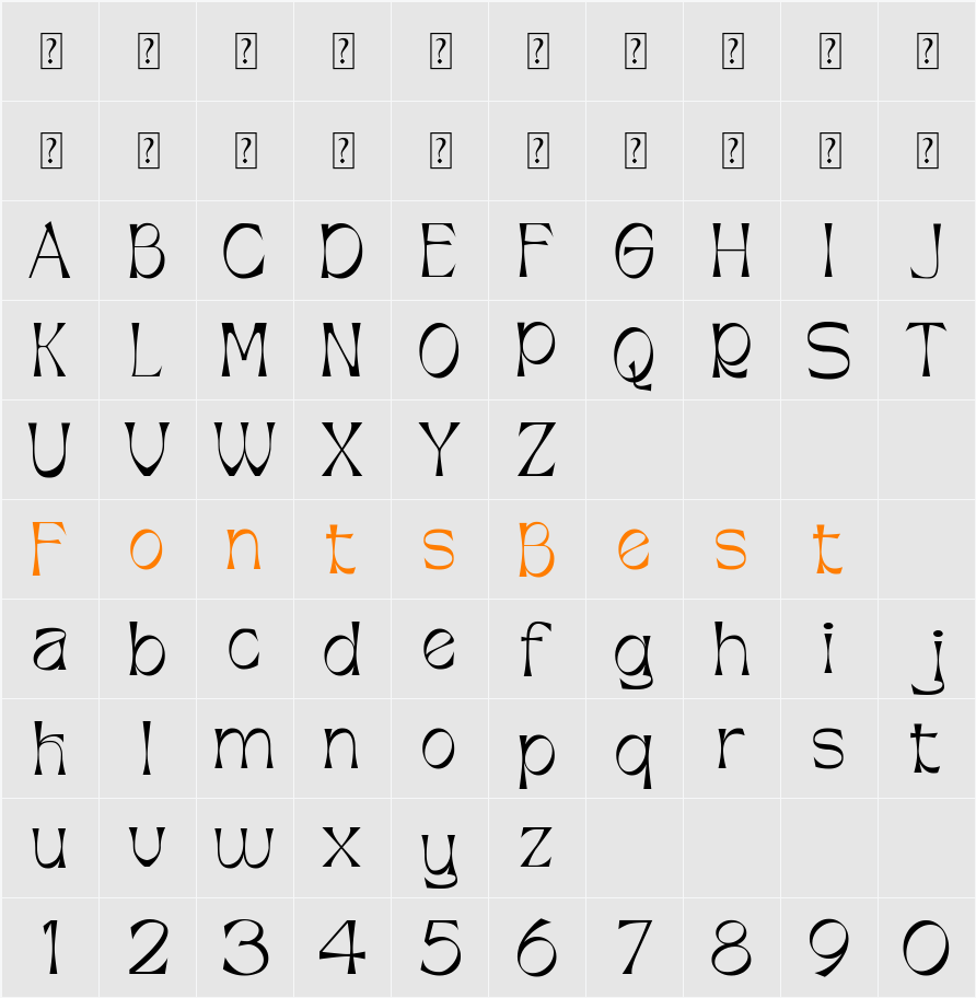 Agfiustor Free Character Map