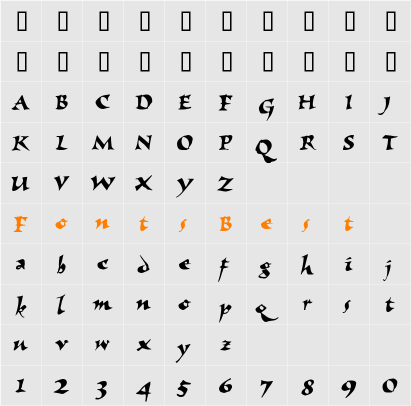 JI-Manque Character Map