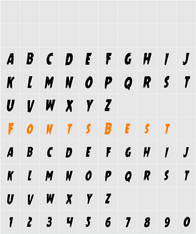 Mrs. Monster Condensed Italic Character Map
