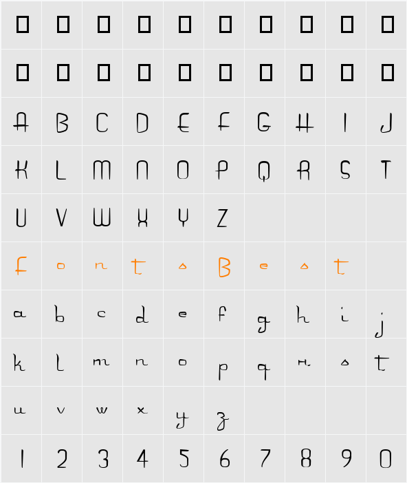 AlsMotorInn Character Map
