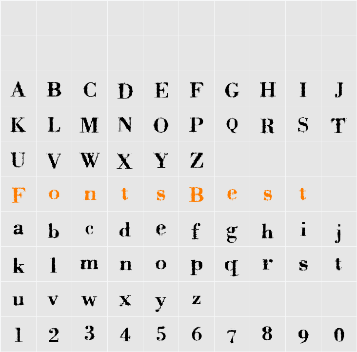 Badoni Character Map