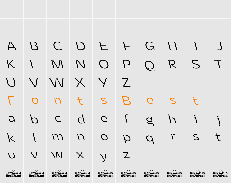 Asgard Trial Fit Light Backslant Character Map