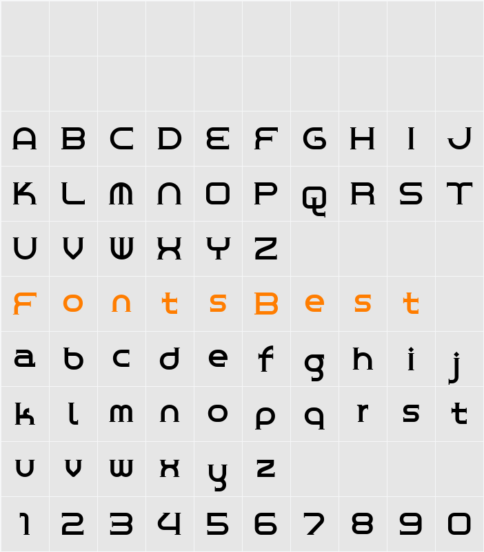 Chrome Yellow NF Character Map