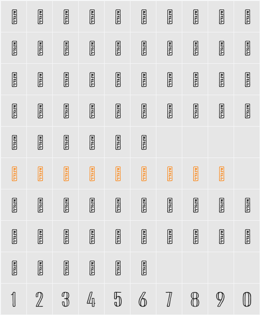 Tziflon FM Character Map