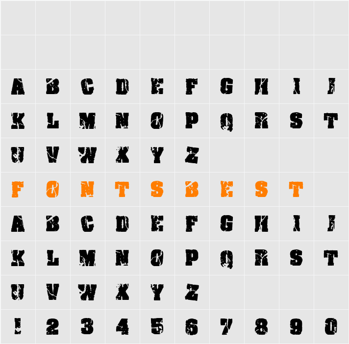 Crack and Bold Character Map