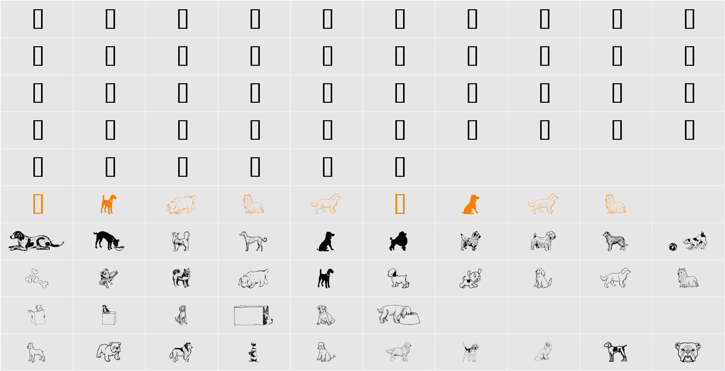 Doggy Bag Character Map