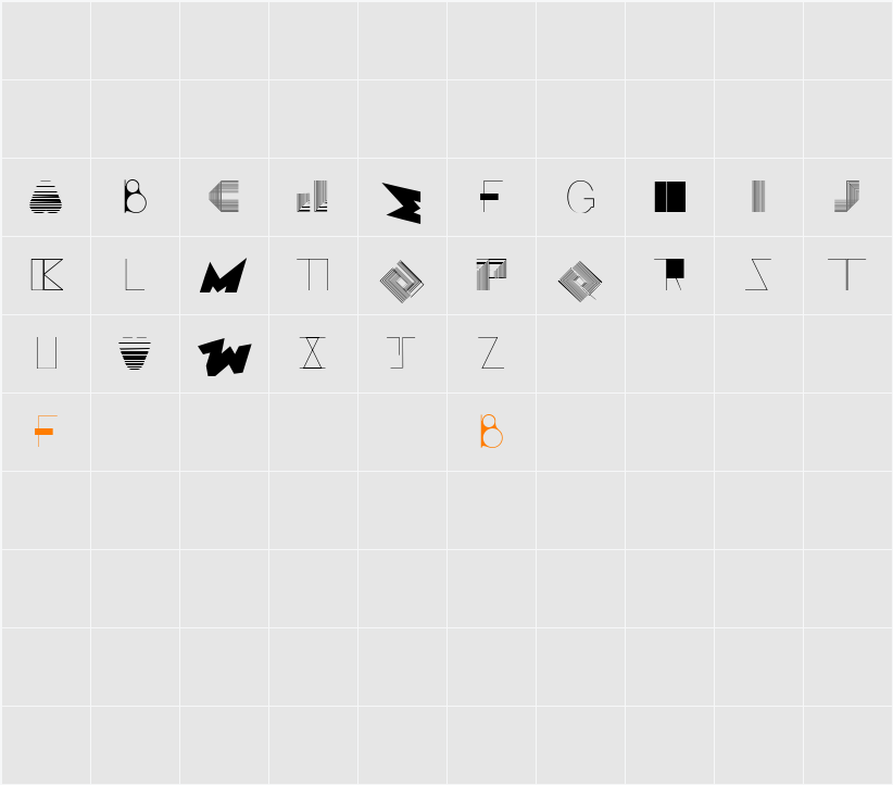 BOSS M  Character Map