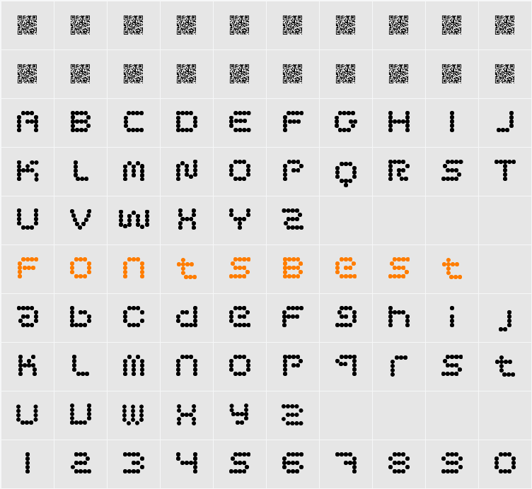 CirclePixels Character Map