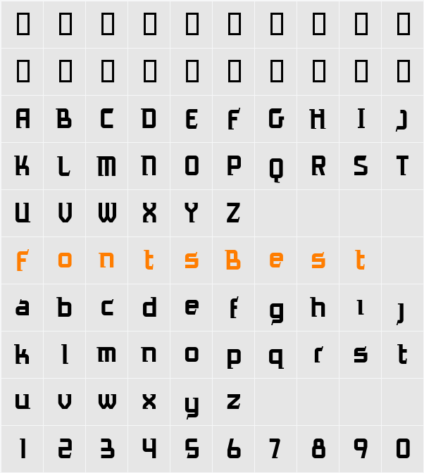 Antigrav BB Character Map