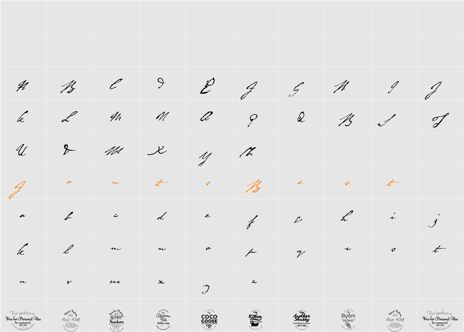 Byron Character Map