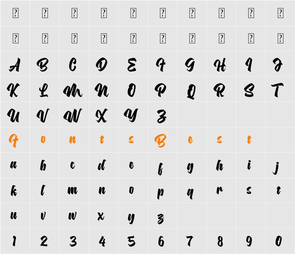 Asterik Demo Character Map