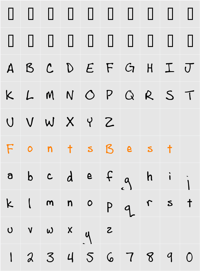 AndrewScript_1.6 Character Map