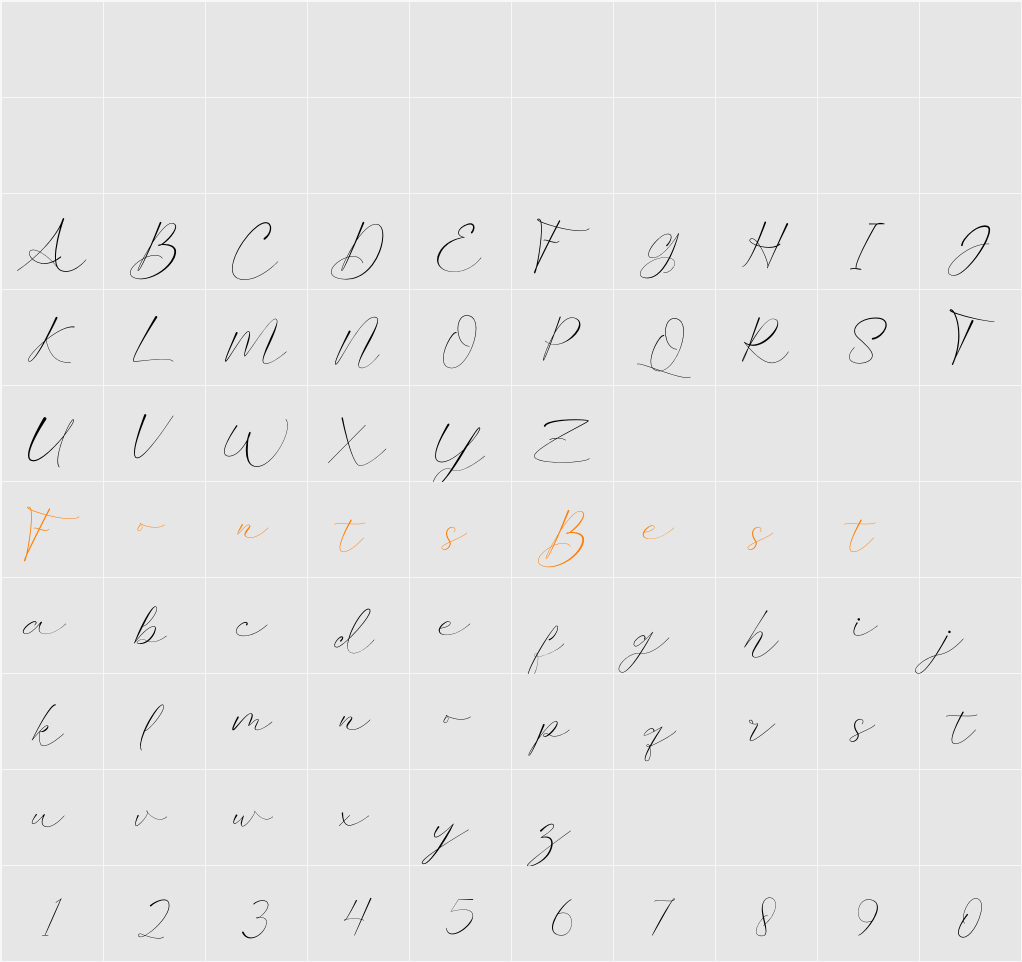 Blacksign Character Map