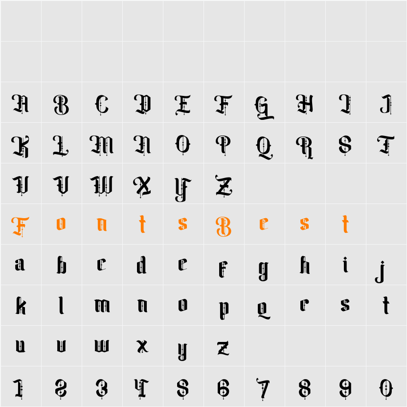 Biqabygoku Character Map