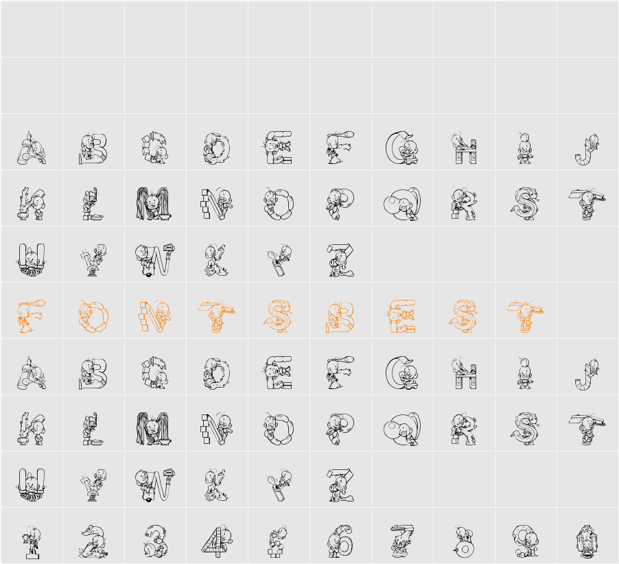 Baby! Character Map