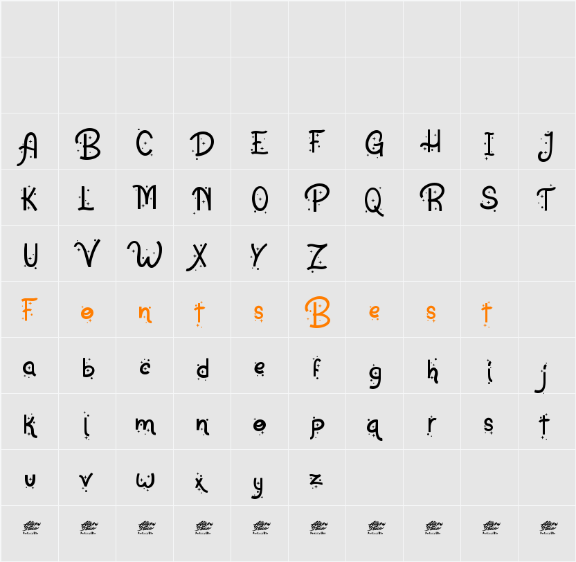 Anigira Display Character Map