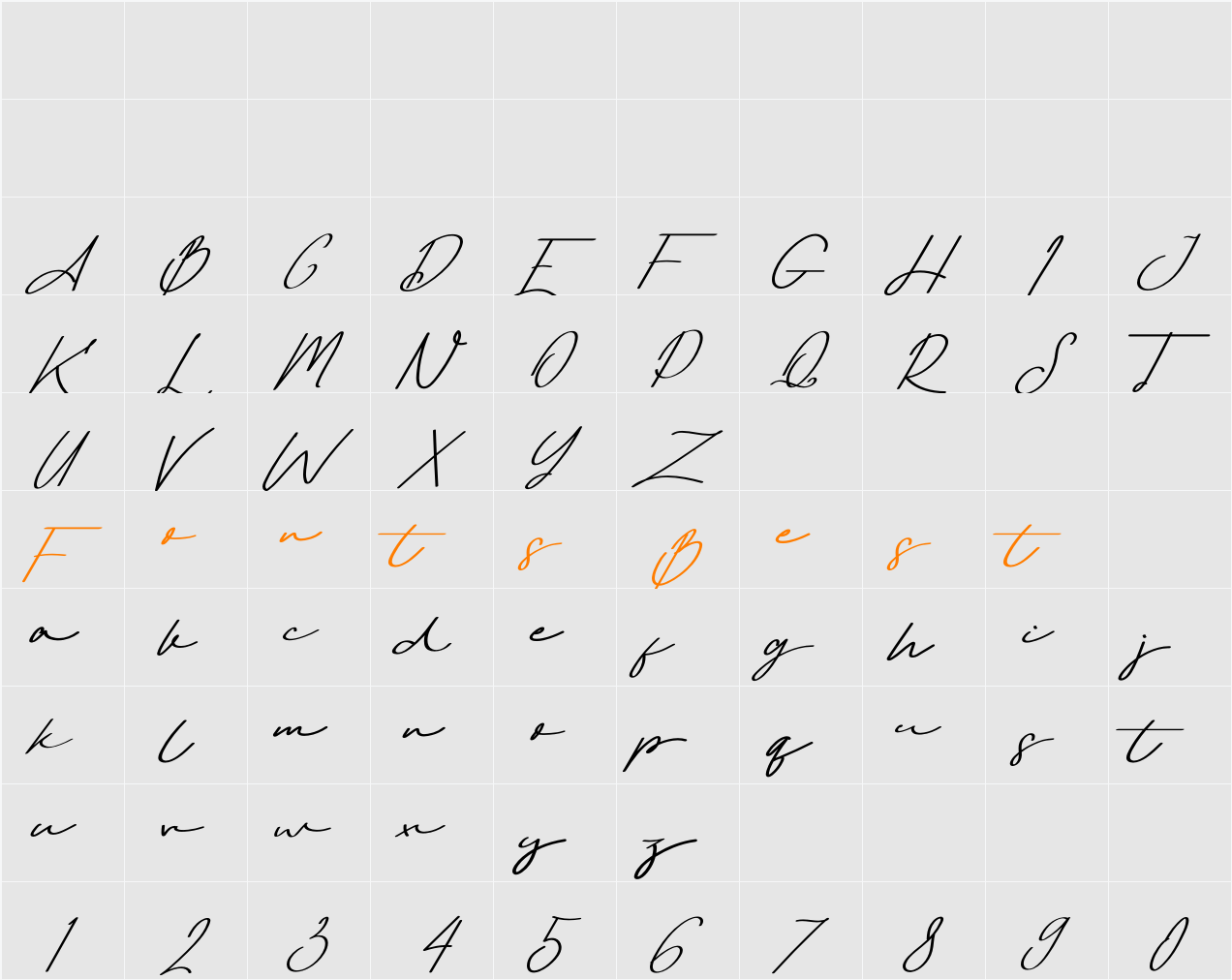 Amostne Character Map