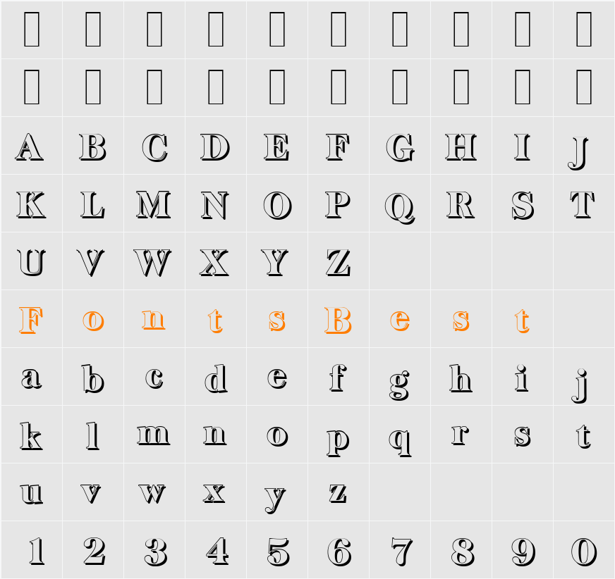 BaskervilleShadow-Heavy Character Map