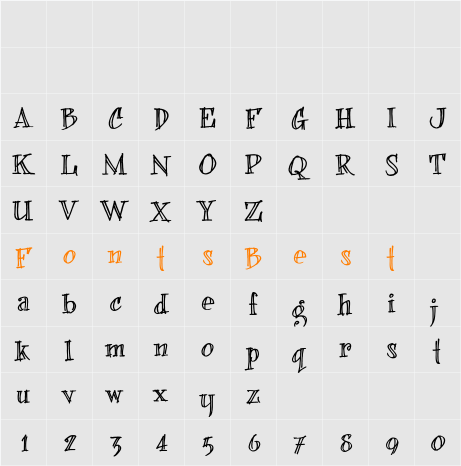 bearerFond Character Map