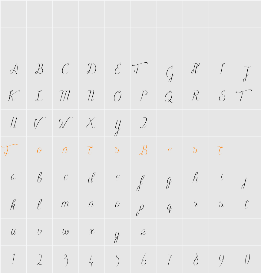 Black Olives Character Map
