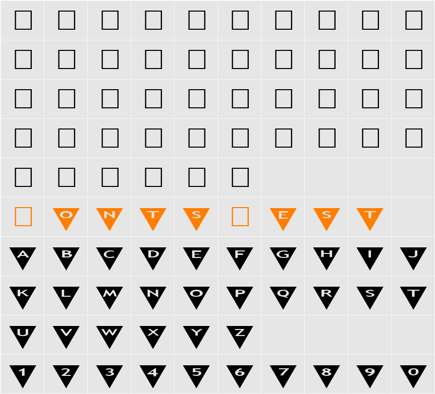 AlphaShapes triangles 2 Character Map