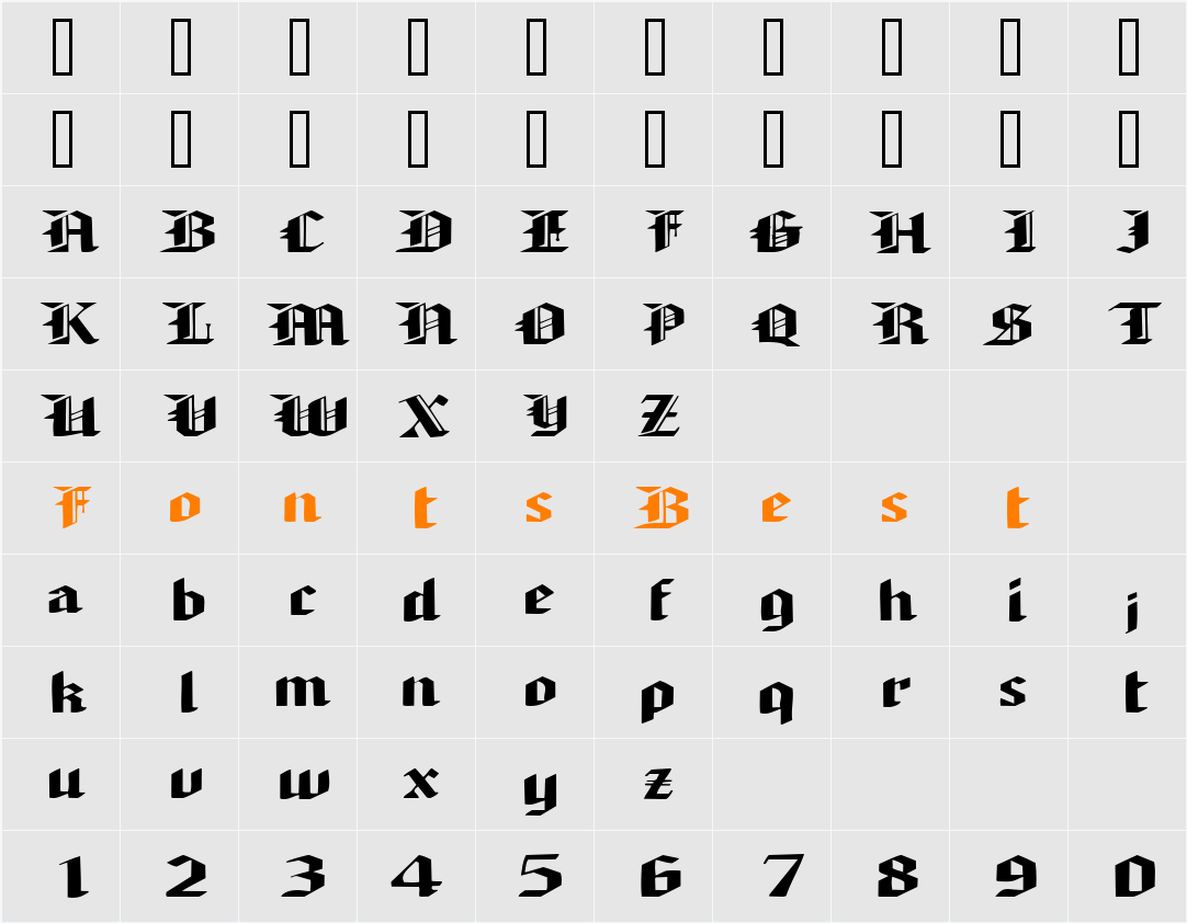 ArmedaExpandedSSK Character Map