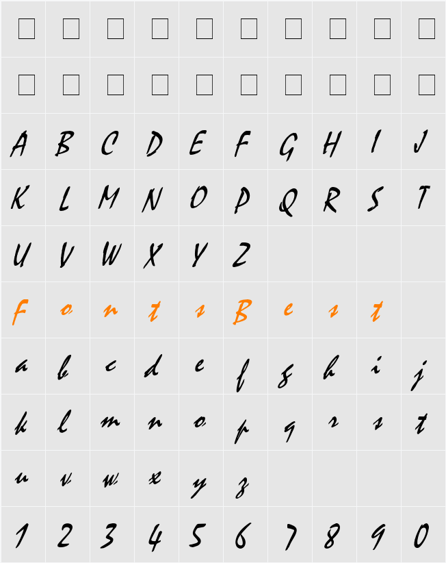 Mystic Condensed Character Map