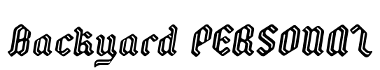 Backyard PERSONAL Font Image