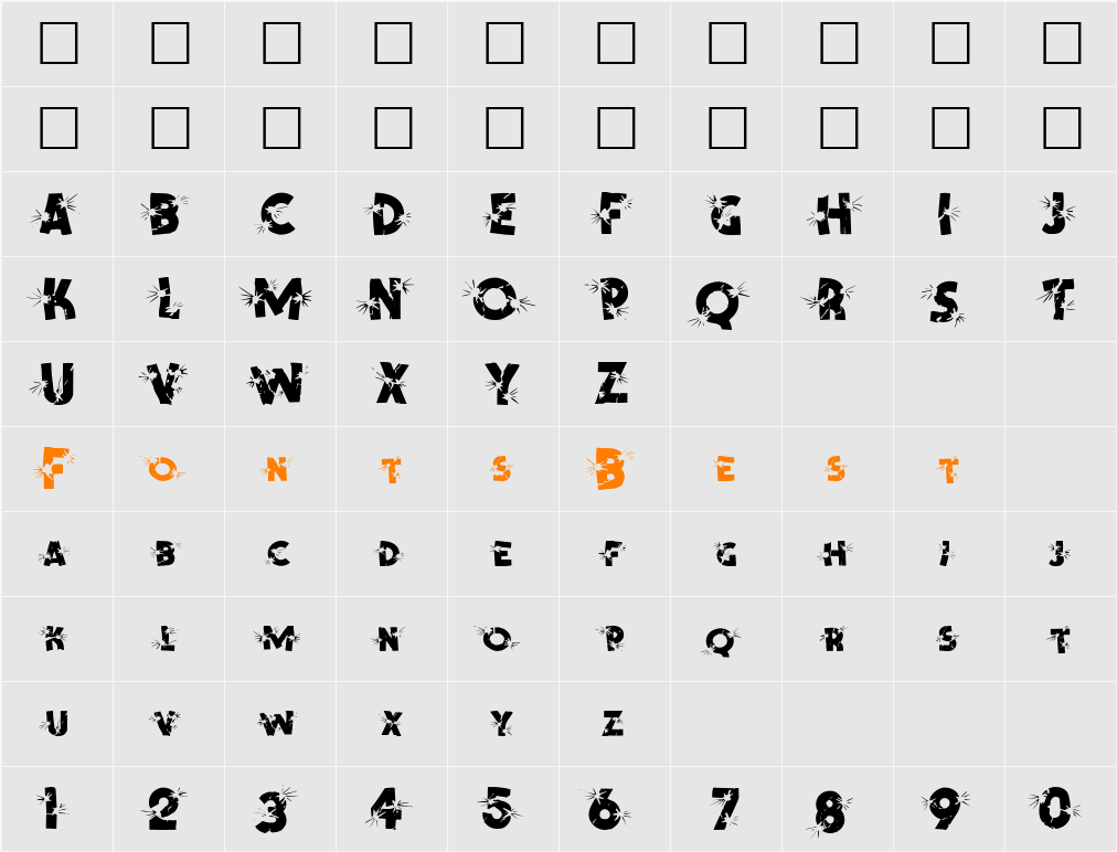 BLAST Character Map