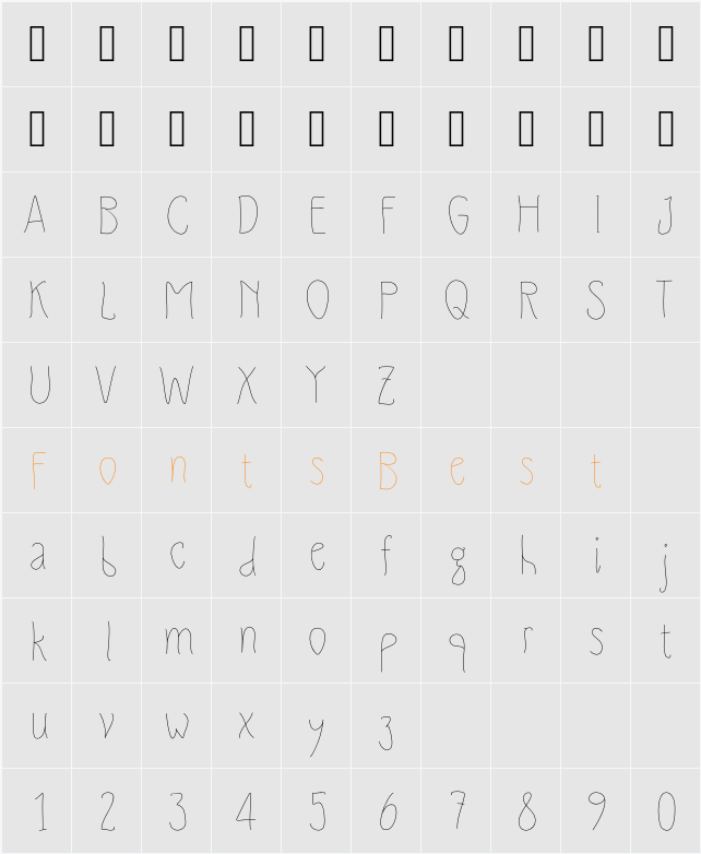 Slimamif Light Character Map