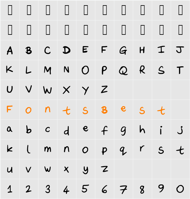 DaveysDoodleface Character Map