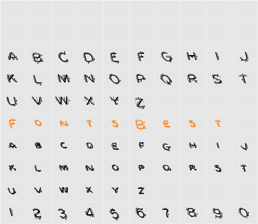 Berserker Leftalic Character Map