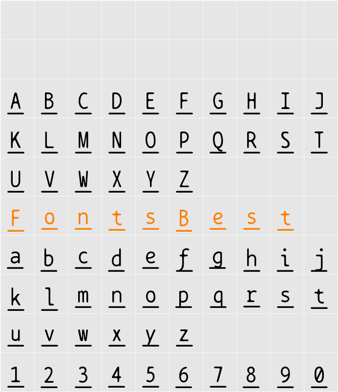 BPtypewriteUnderscored Character Map