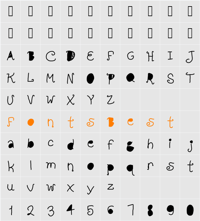 full hole Character Map