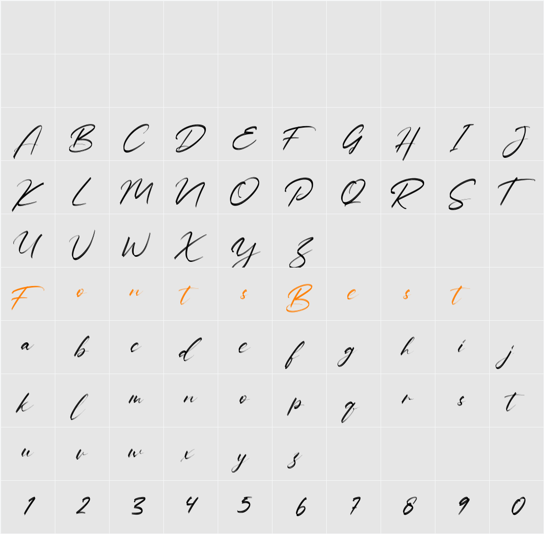 Baliung Character Map